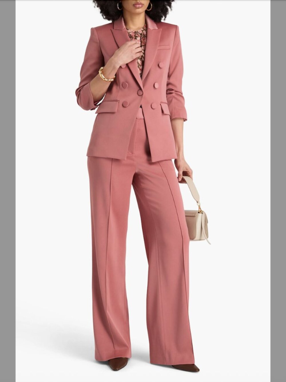 Veronica Beard Tomi Edia Rose Satin Suit Set 8/10 Medium